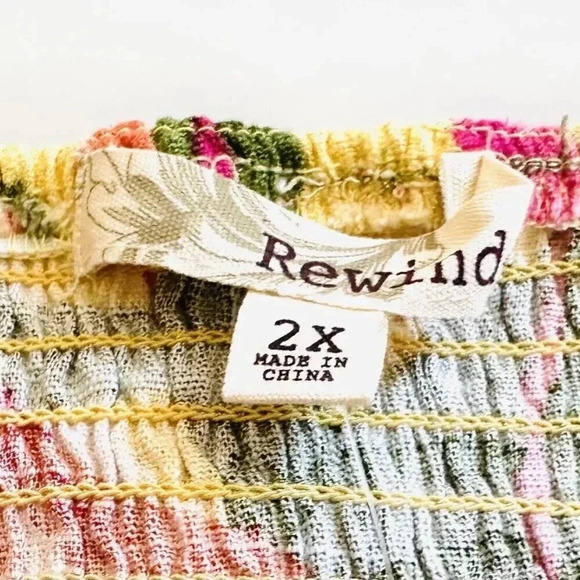 NWT REWIND Women Sleeveless Pullover V-Neck Smocked Back Keyhole Dress Size 2X - Picture 11 of 13